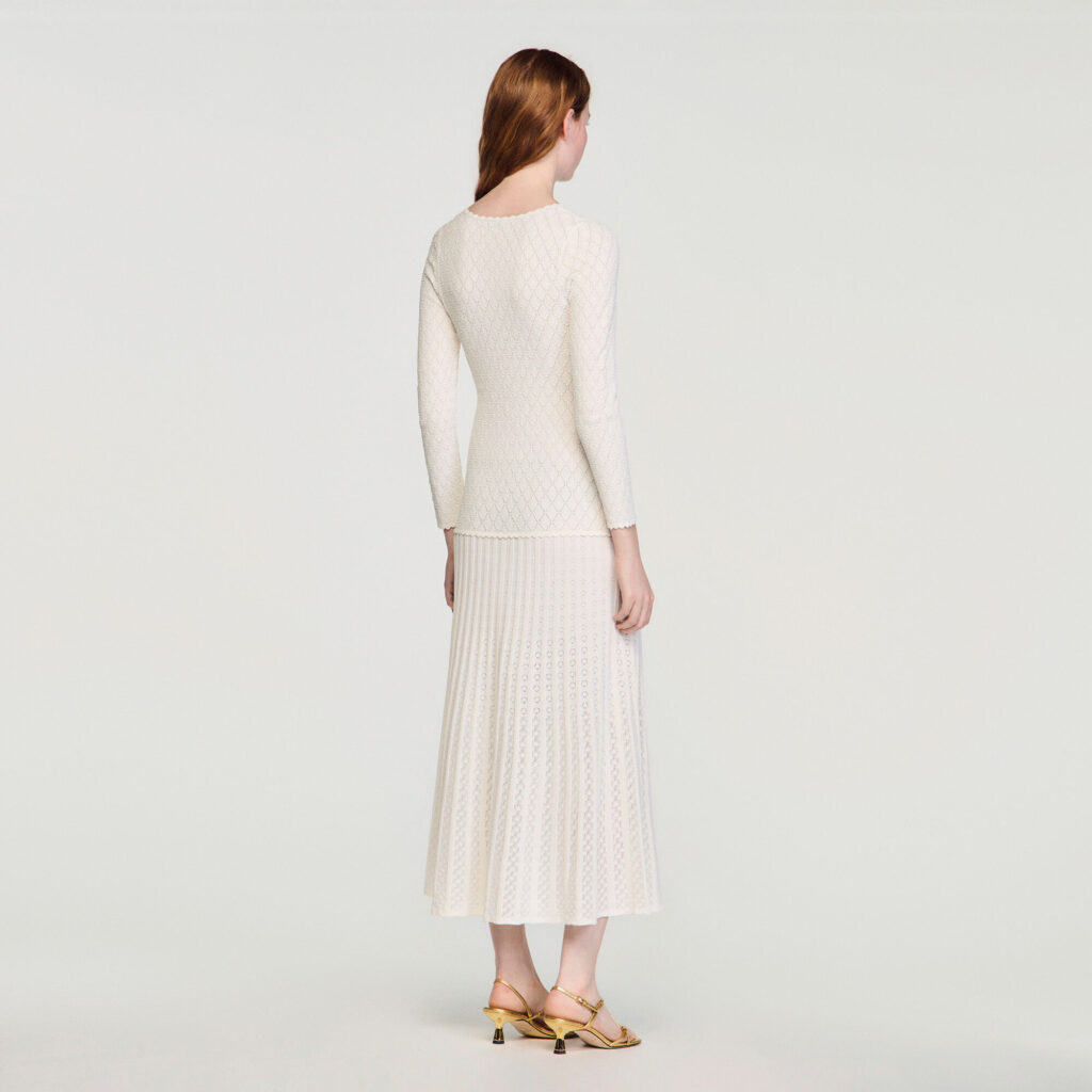 Robe longue en maille fantaisie