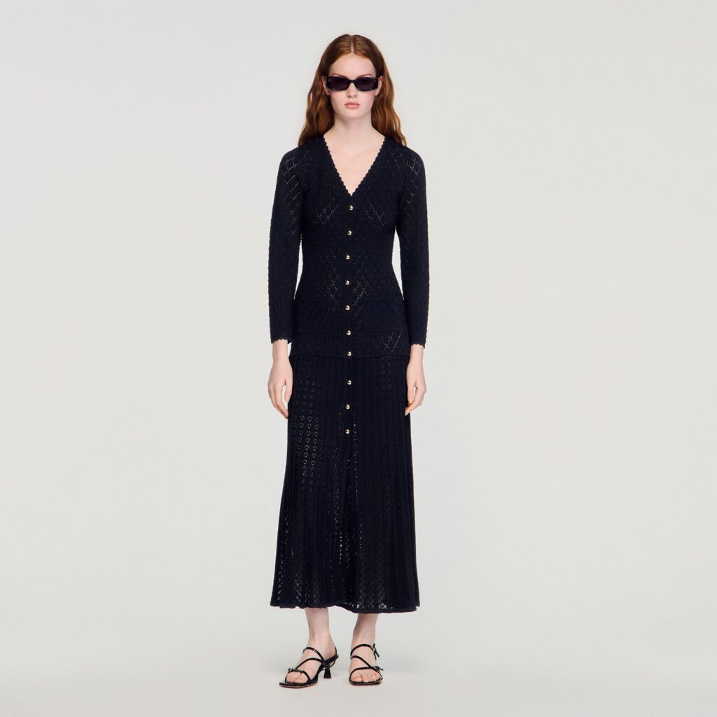 Robe longue en maille fantaisie