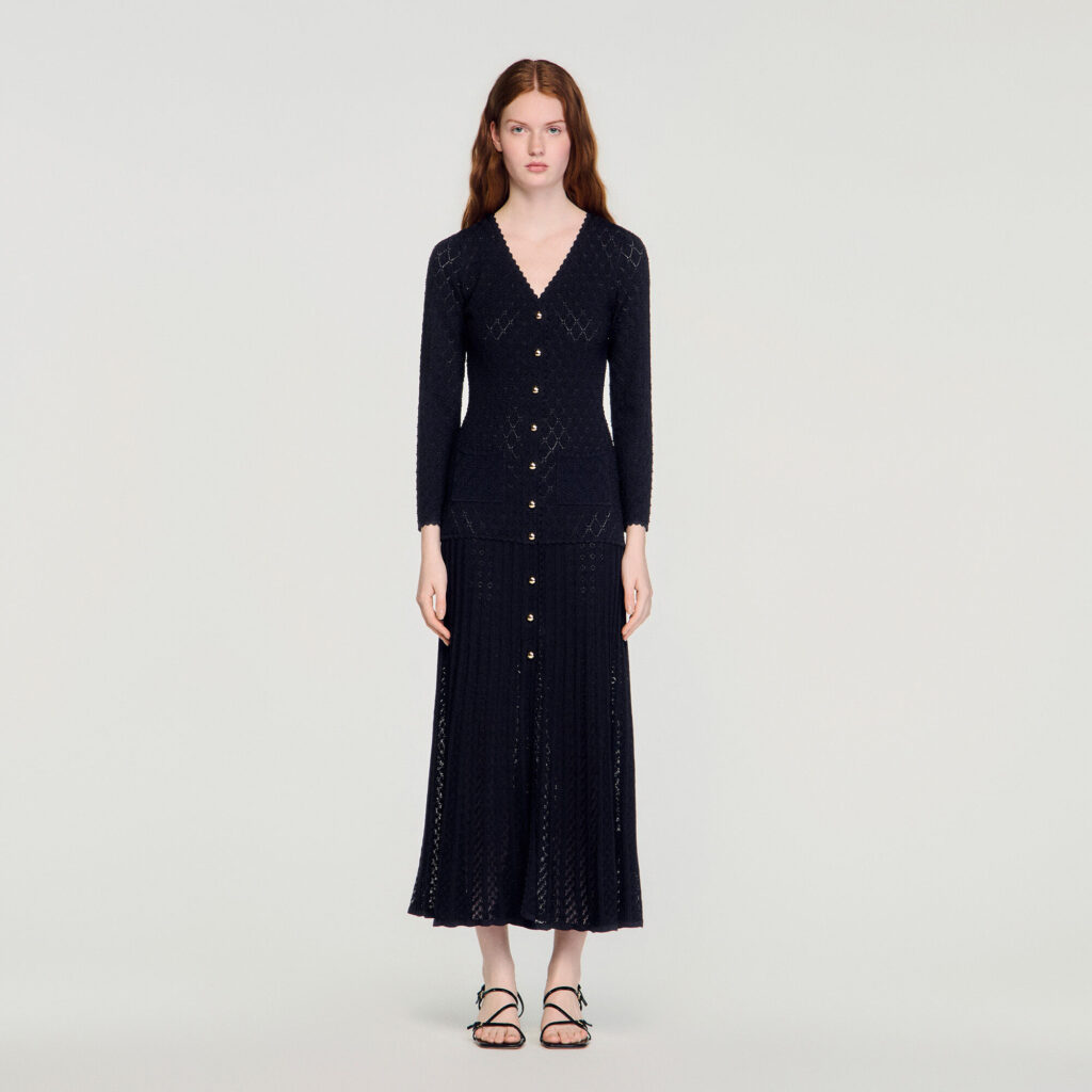 Robe longue en maille fantaisie