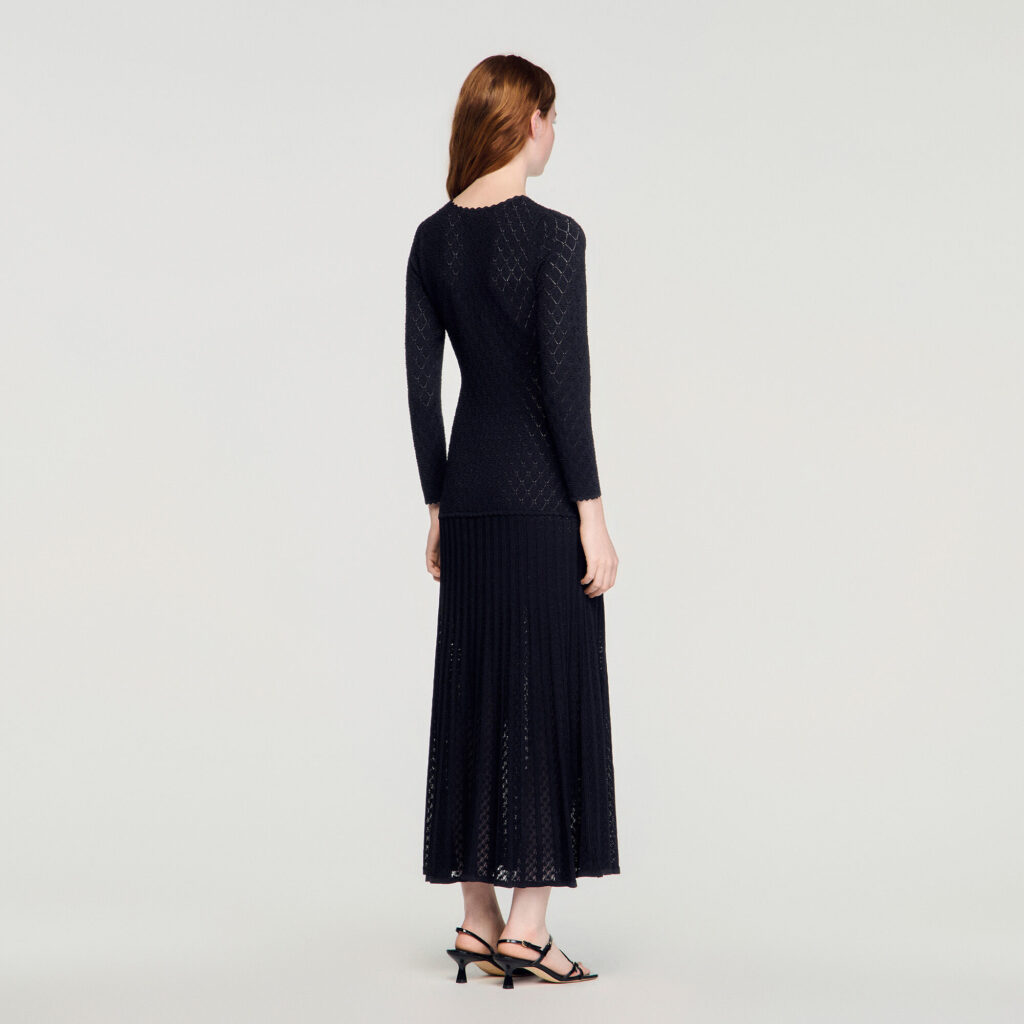 Robe longue en maille fantaisie