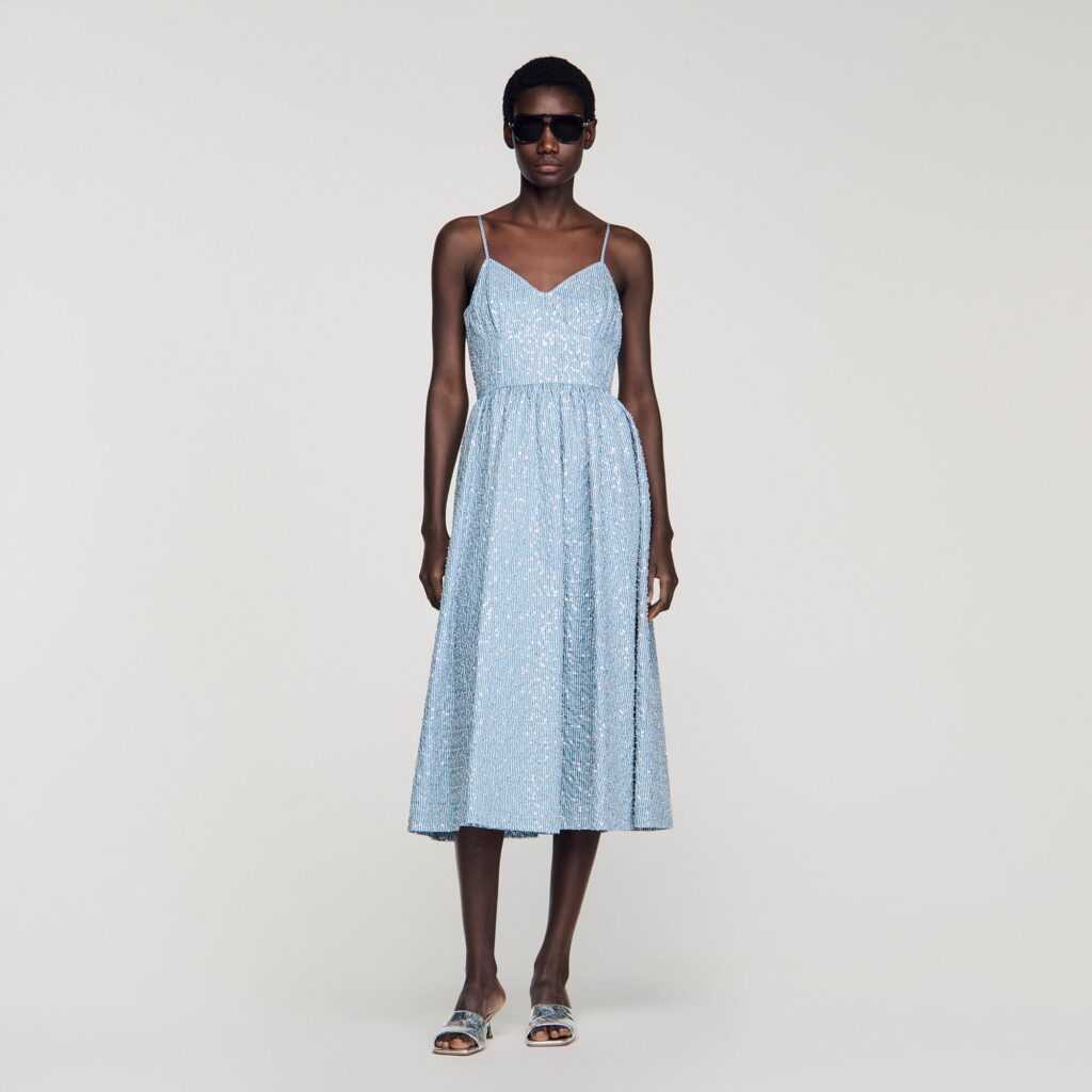 Robe longue à sequins