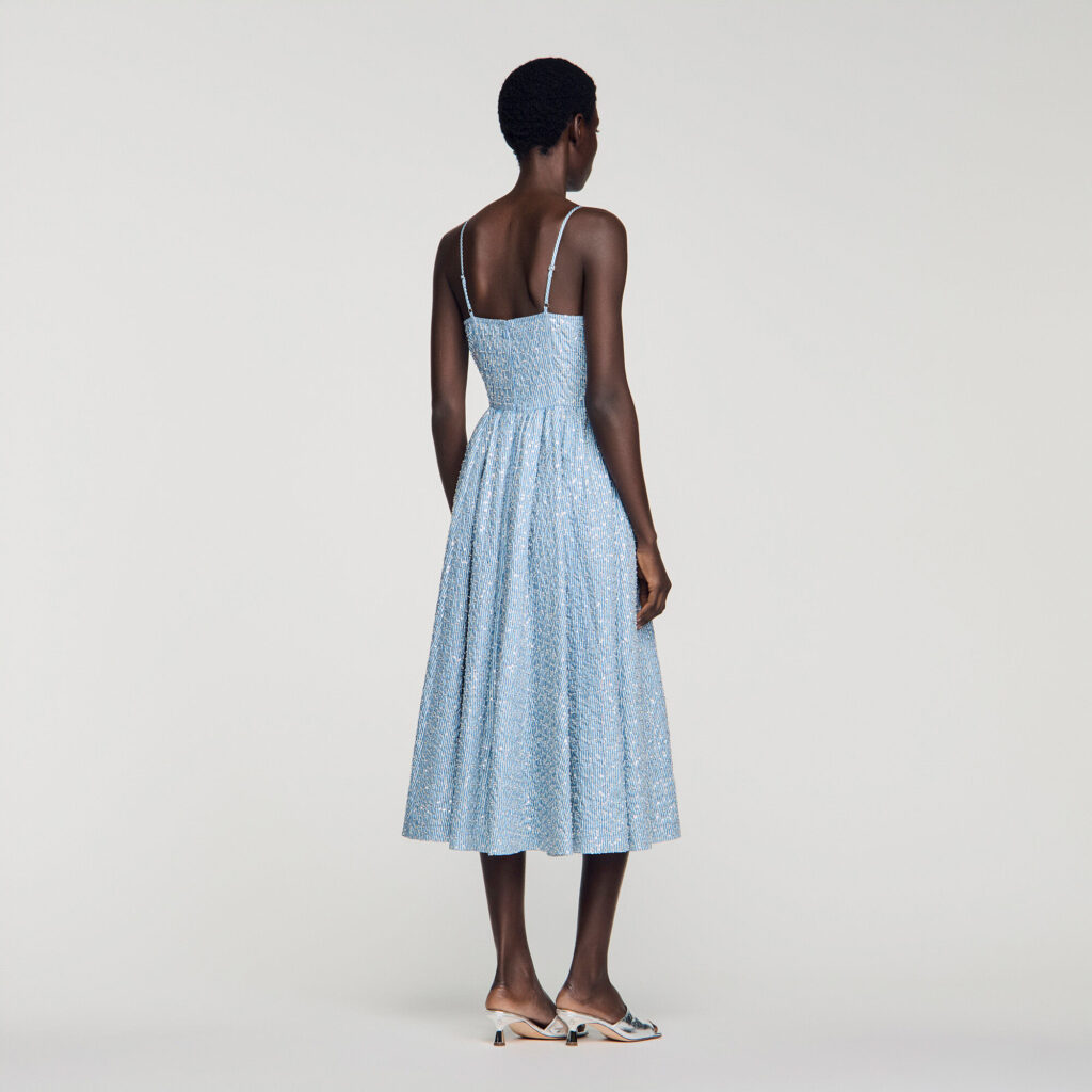 Robe longue à sequins