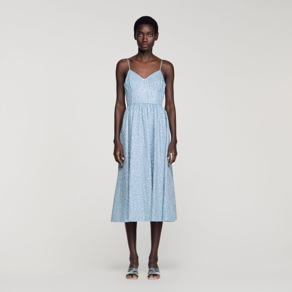 Robe longue à sequins