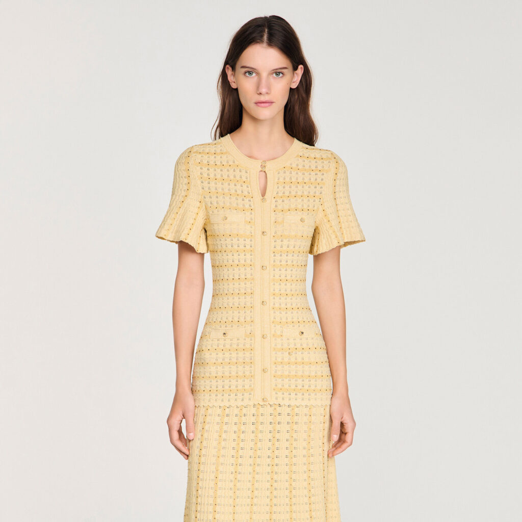Robe longue maille strassée
