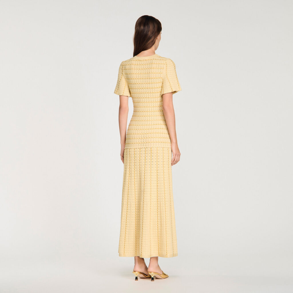 Robe longue maille strassée