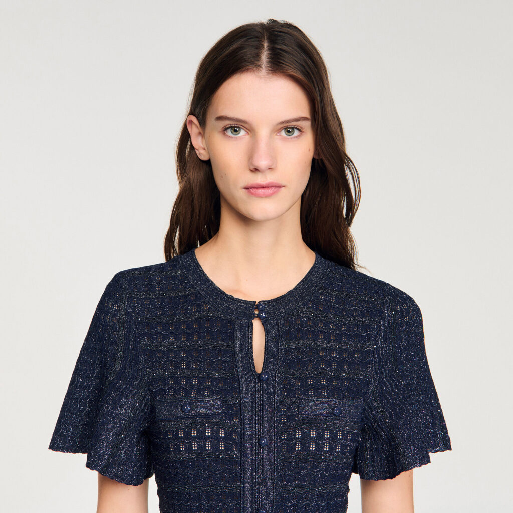 Robe longue maille strassée