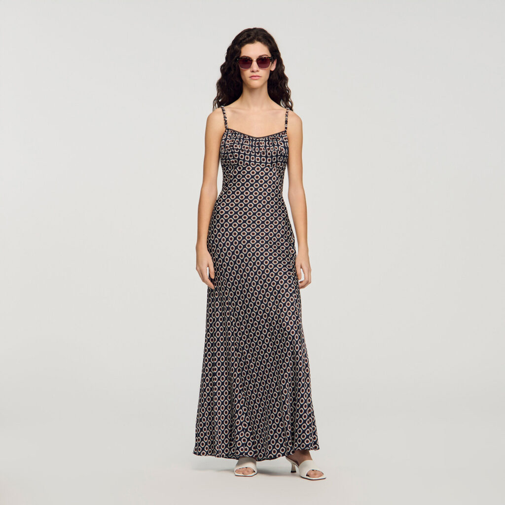 Robe longue esprit lingerie fleur