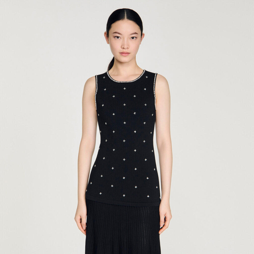 Robe longue strassée imprimé fleur