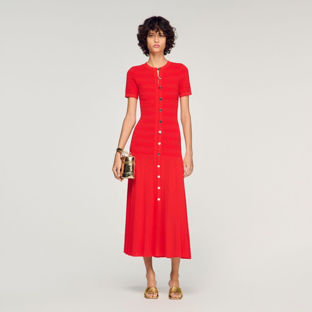 Robe longue en maille