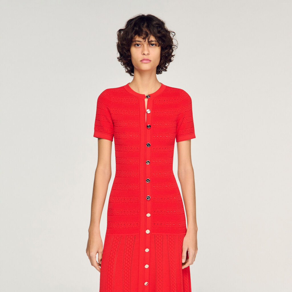 Robe longue en maille
