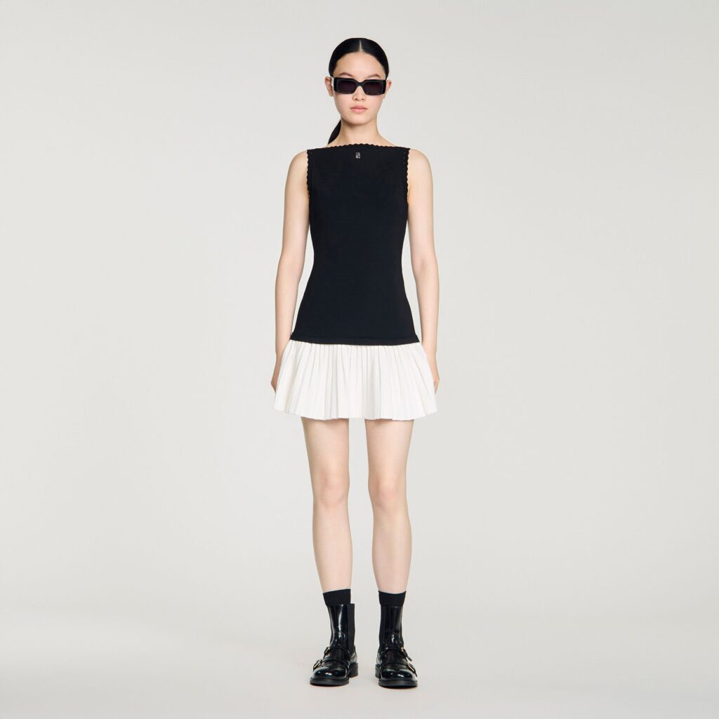 Robe courte bicolore