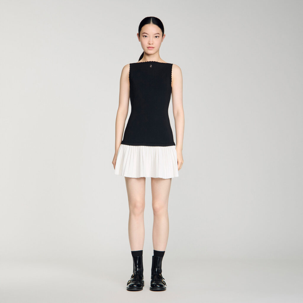 Robe courte bicolore