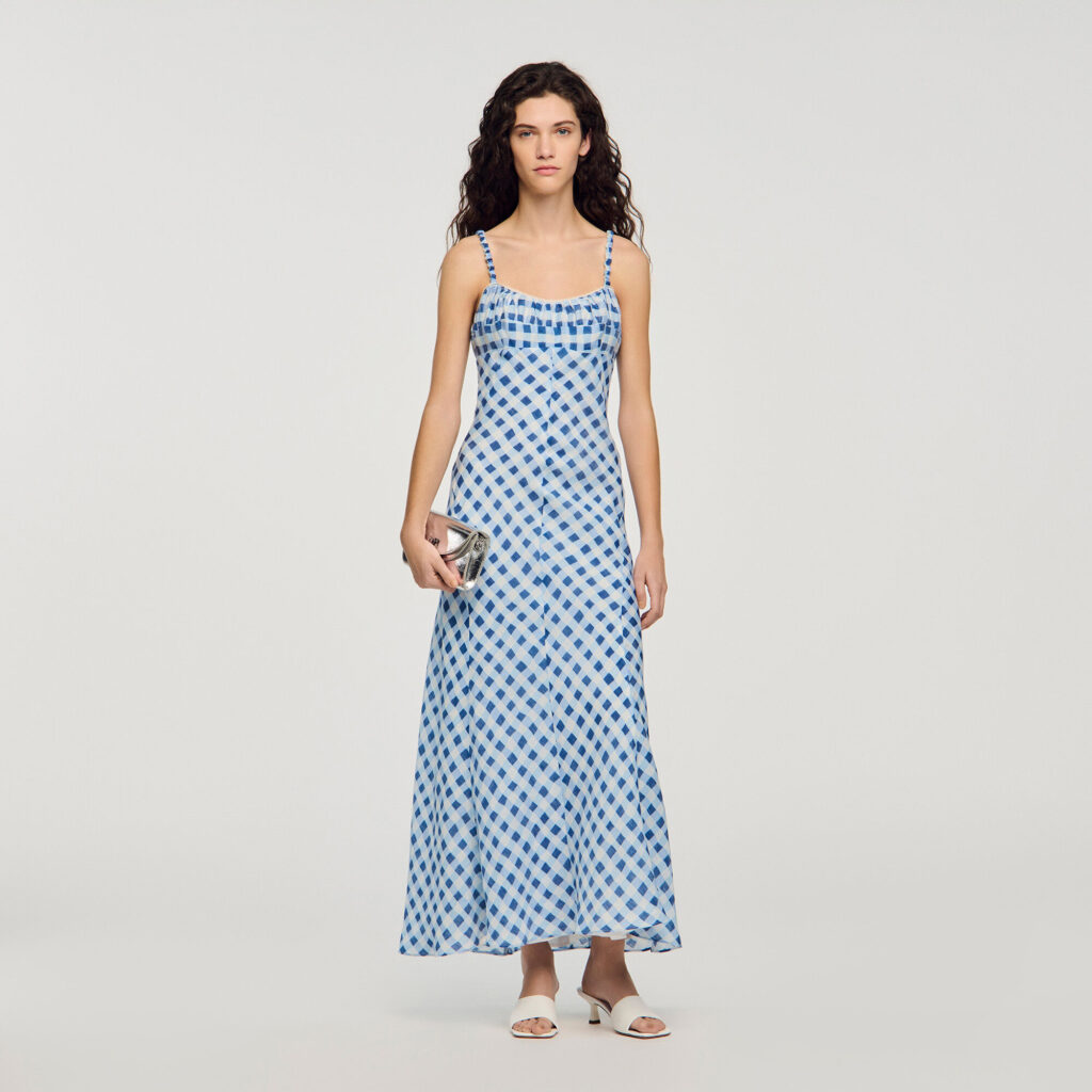 Robe longue vichy en lin