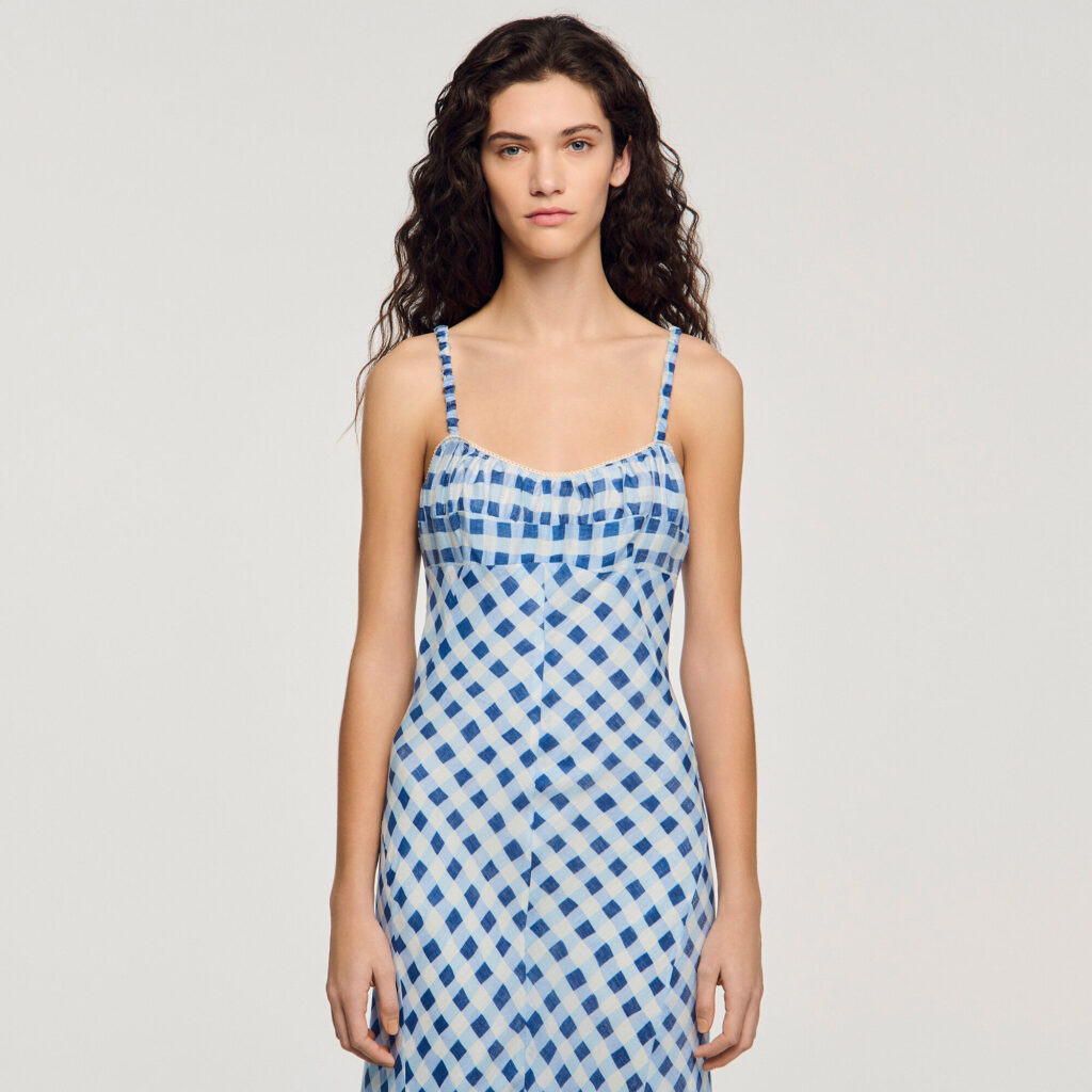 Robe longue vichy en lin