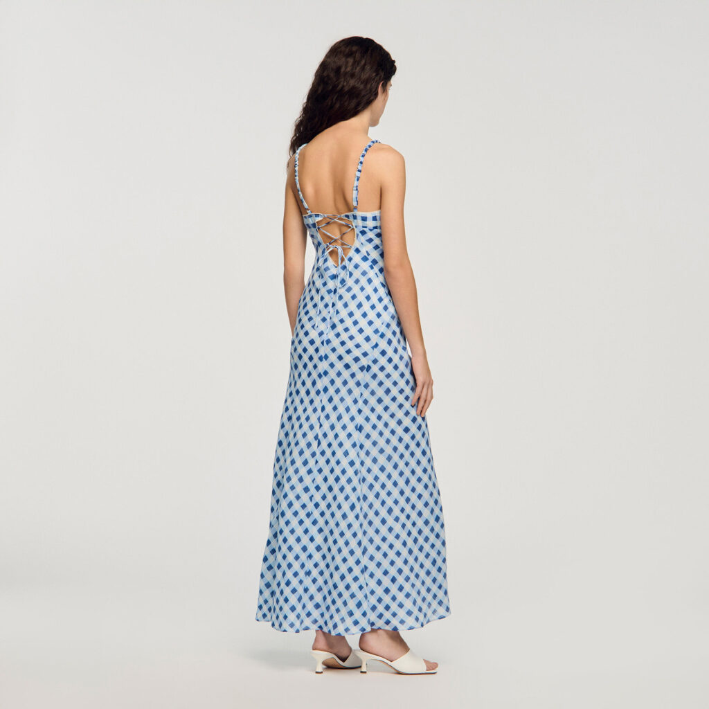 Robe longue vichy en lin