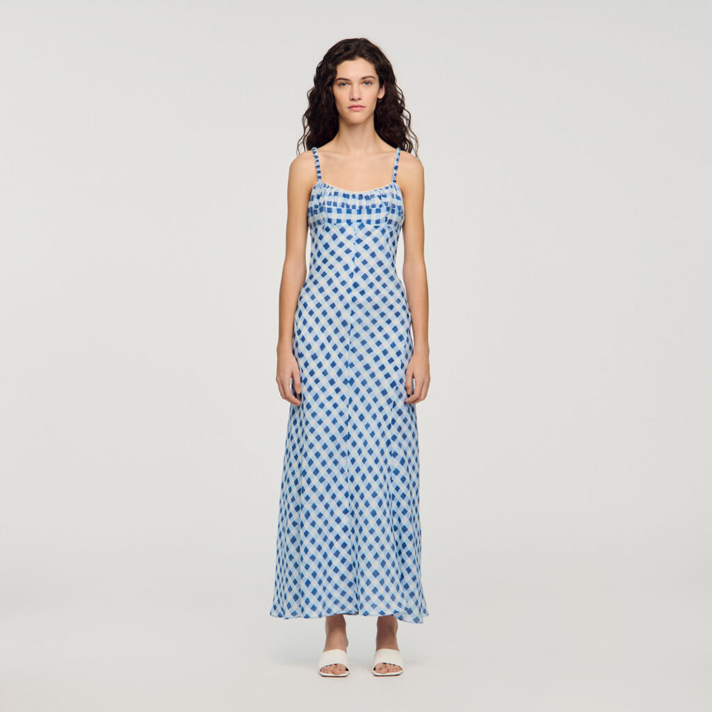 Robe longue vichy en lin