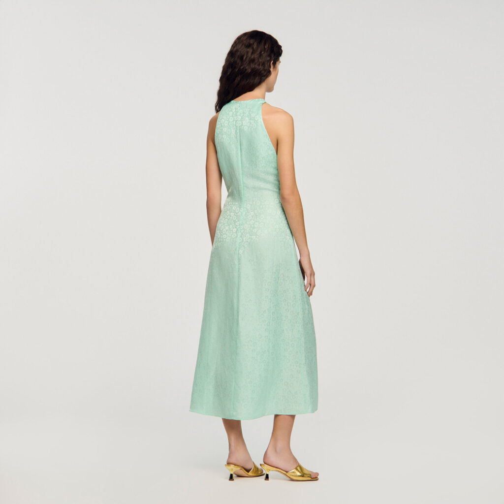 Robe longue imprimé fleur col V