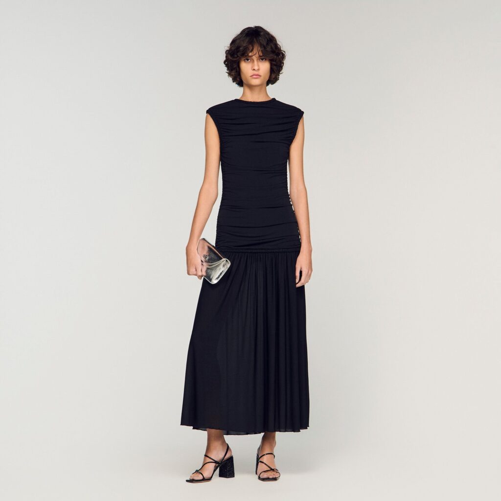 Robe longue drapée
