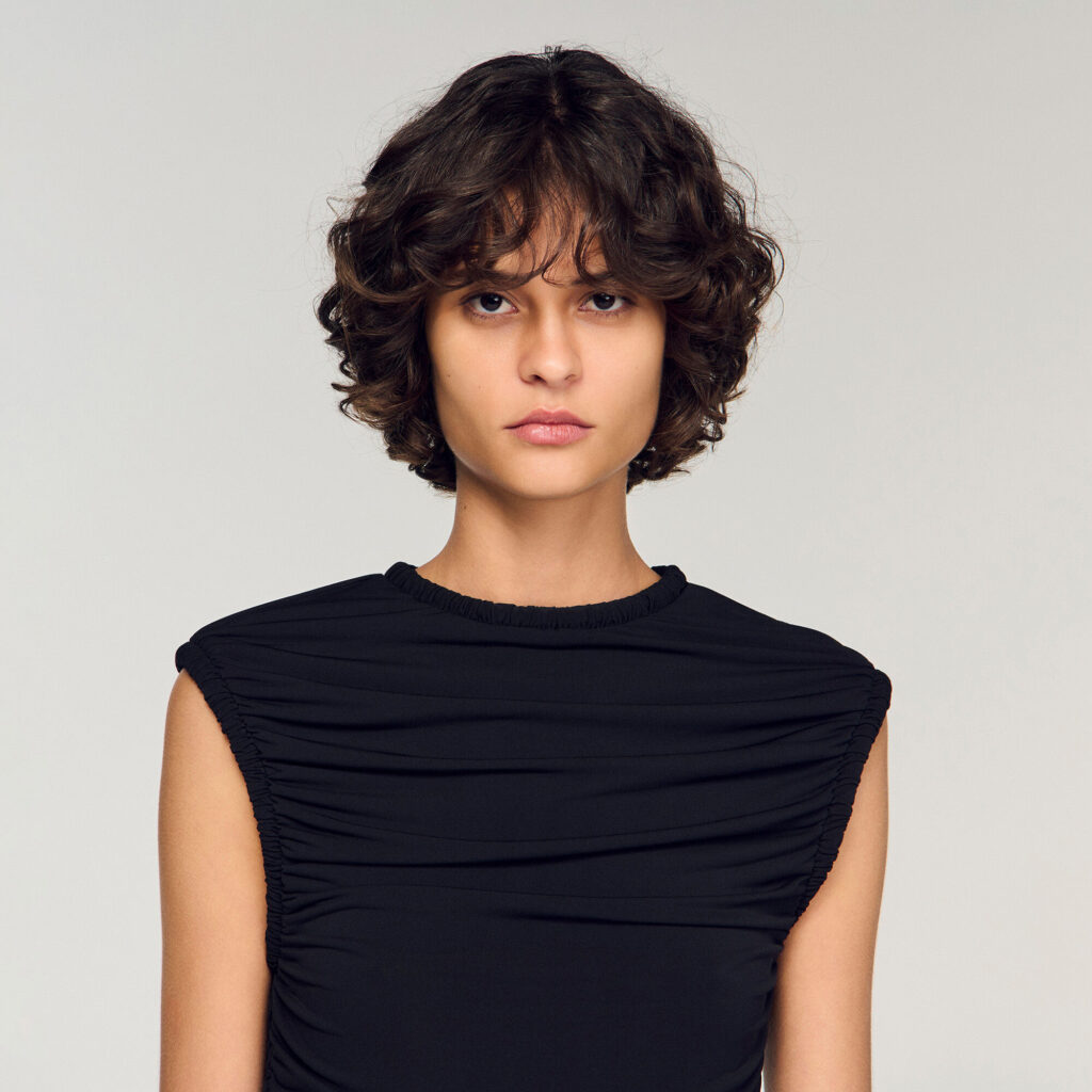 Robe longue drapée