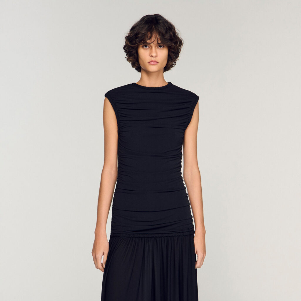 Robe longue drapée