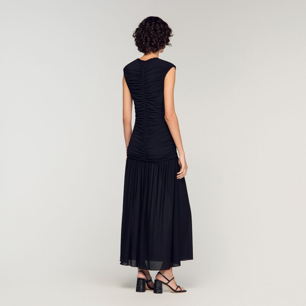 Robe longue drapée
