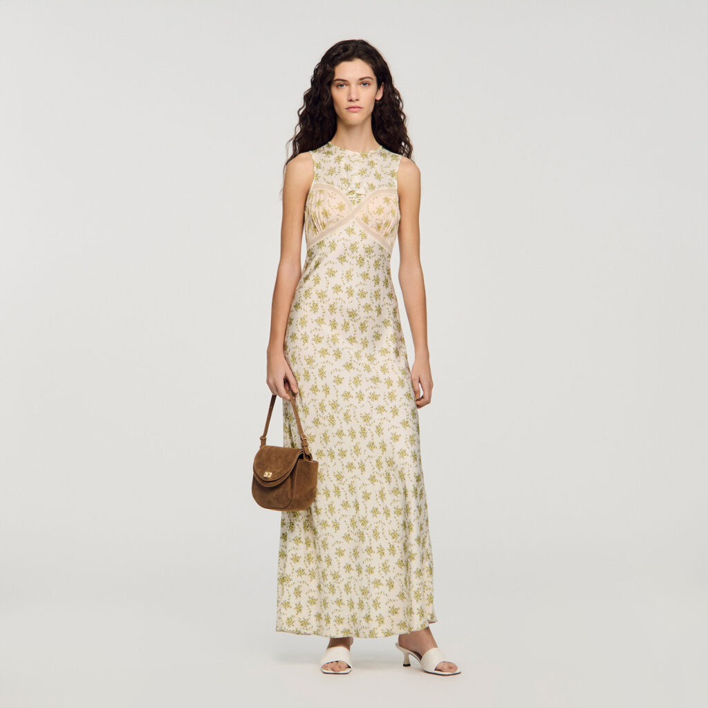 Robe longue à imprimé fleur