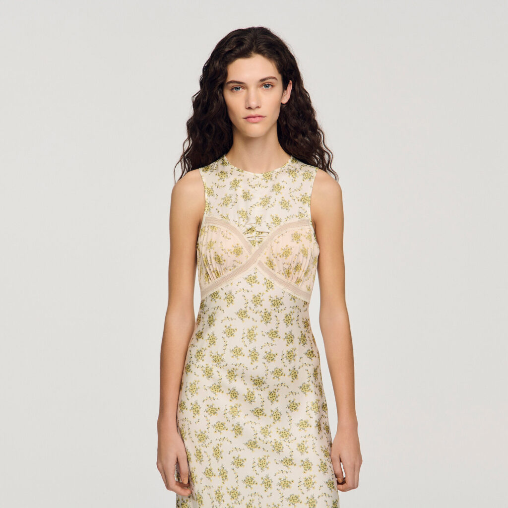 Robe longue à imprimé fleur