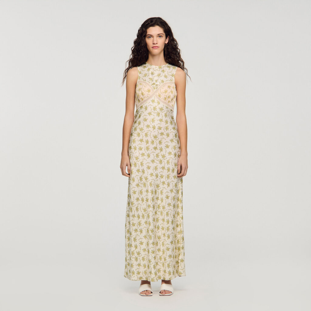 Robe longue à imprimé fleur
