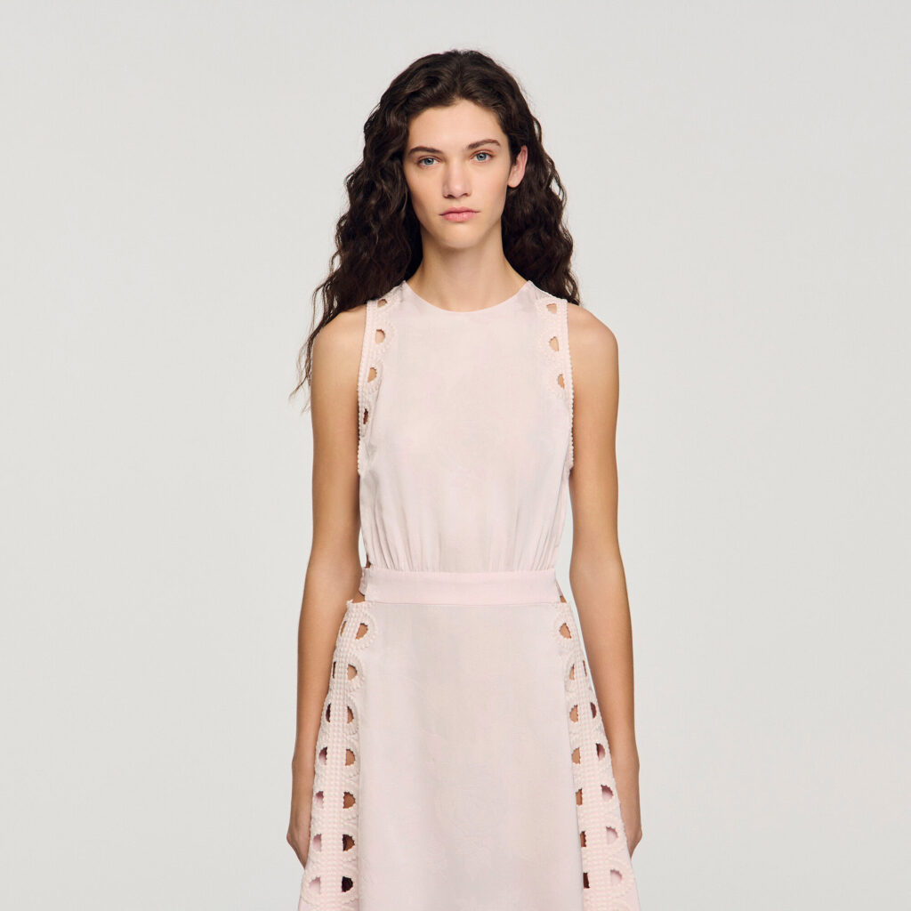 Robe longue à jacquard fleurs