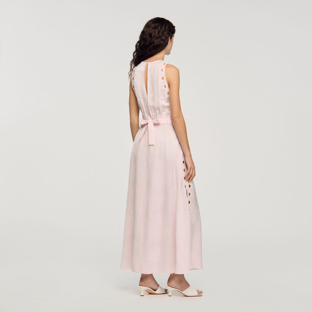 Robe longue à jacquard fleurs
