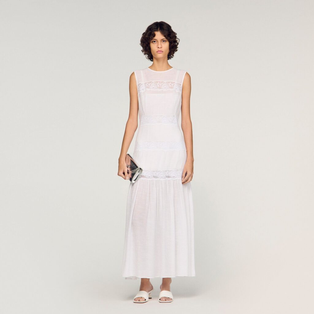 Robe longue créponnée