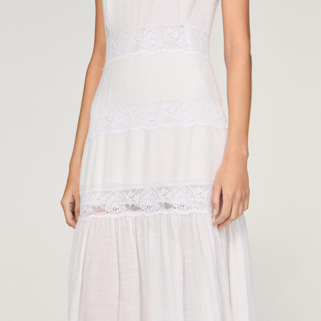 Robe longue créponnée