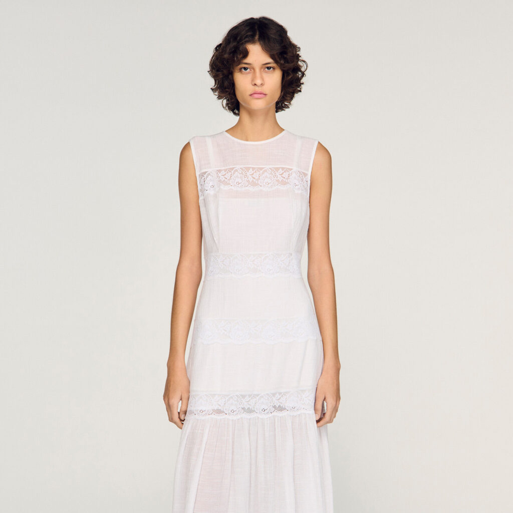 Robe longue créponnée