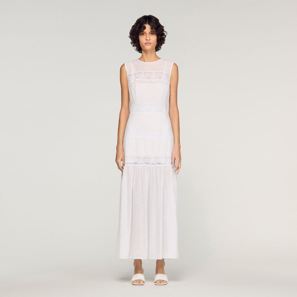 Robe longue créponnée