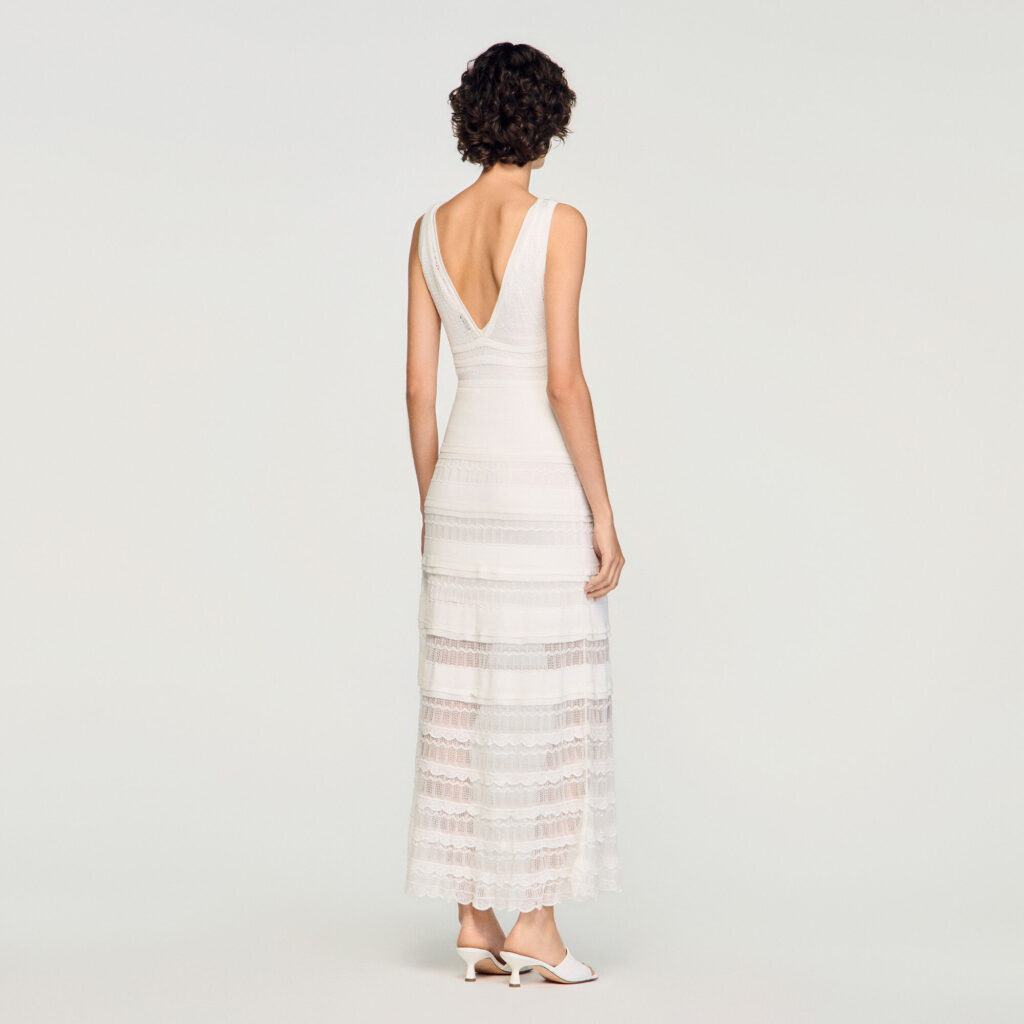 Robe longue en maille pointelle