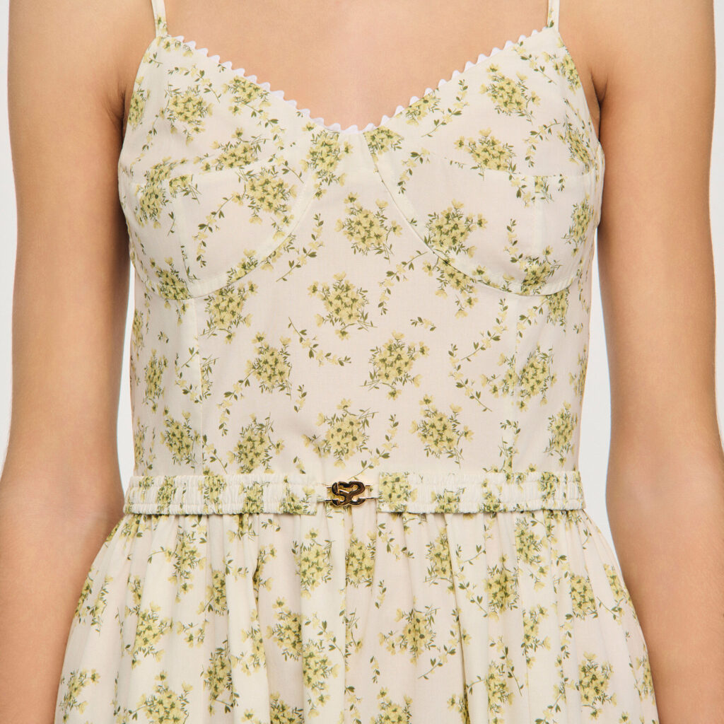Robe longue fleurie à bretelles