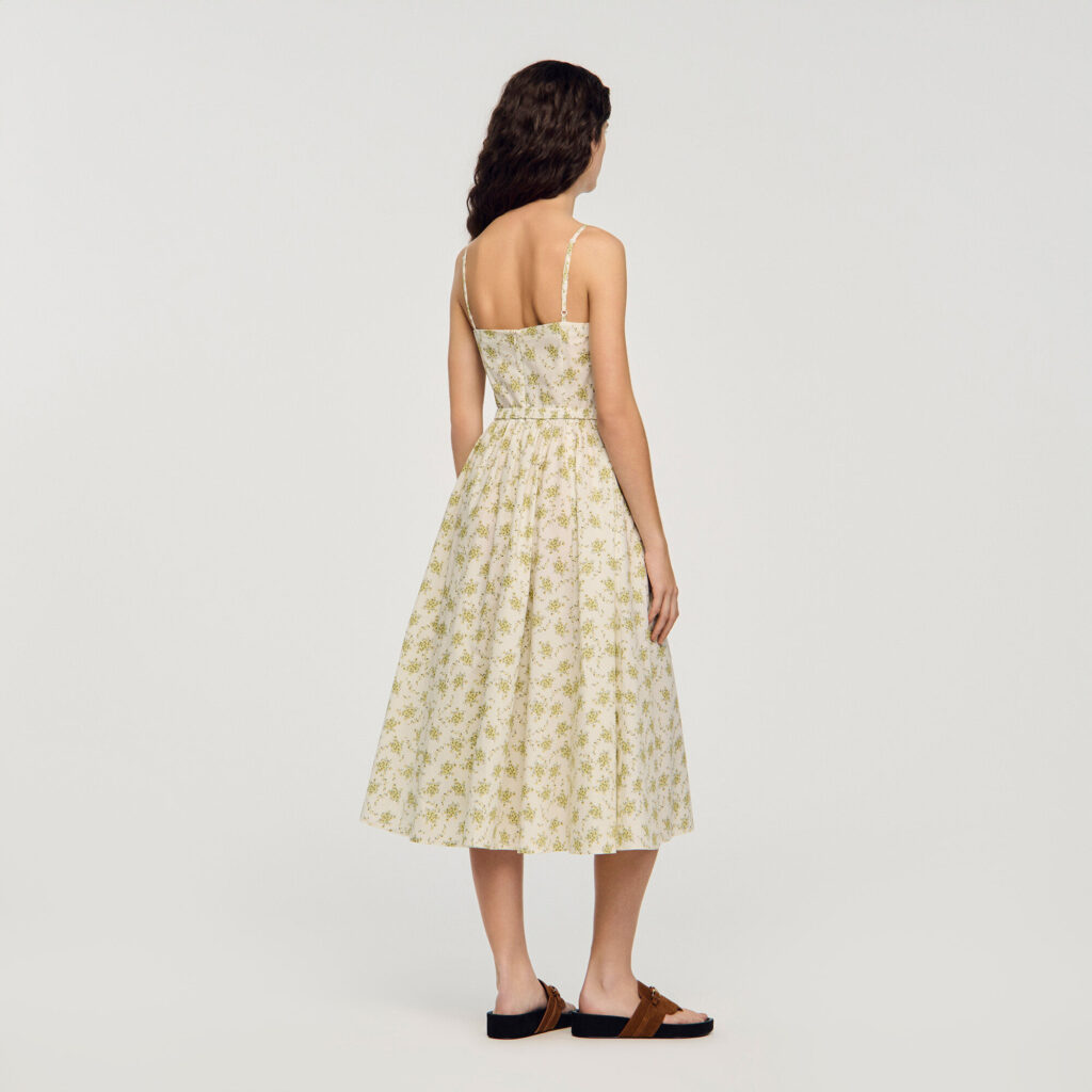 Robe longue fleurie à bretelles