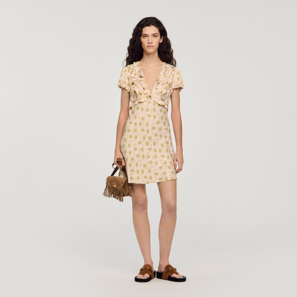 Robe courte à imprimé fleurs