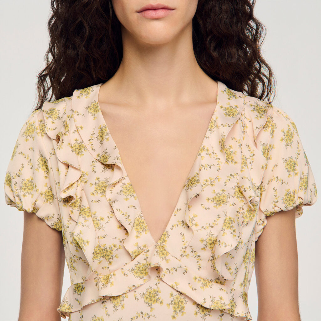 Robe courte à imprimé fleurs