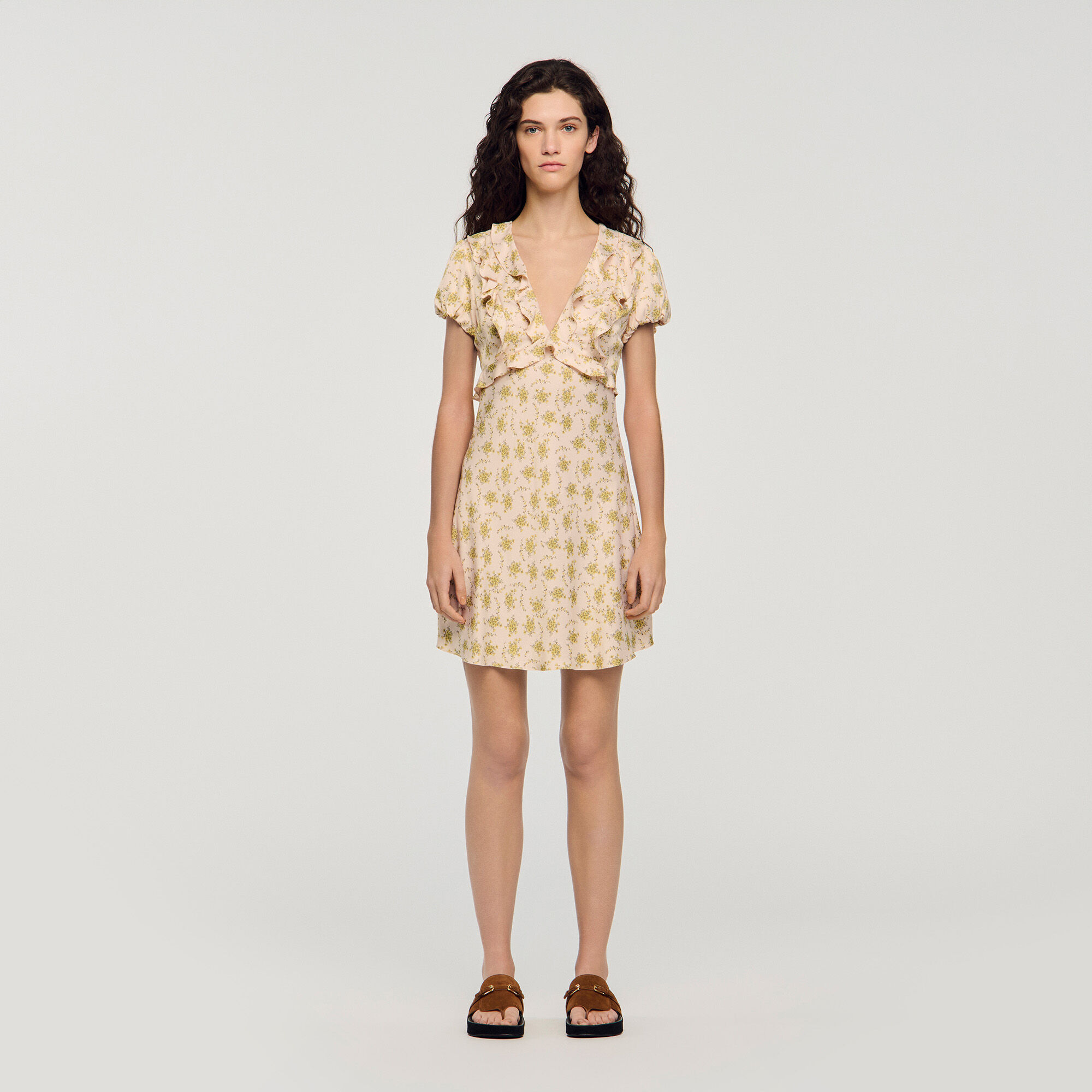 Robe courte à imprimé fleurs