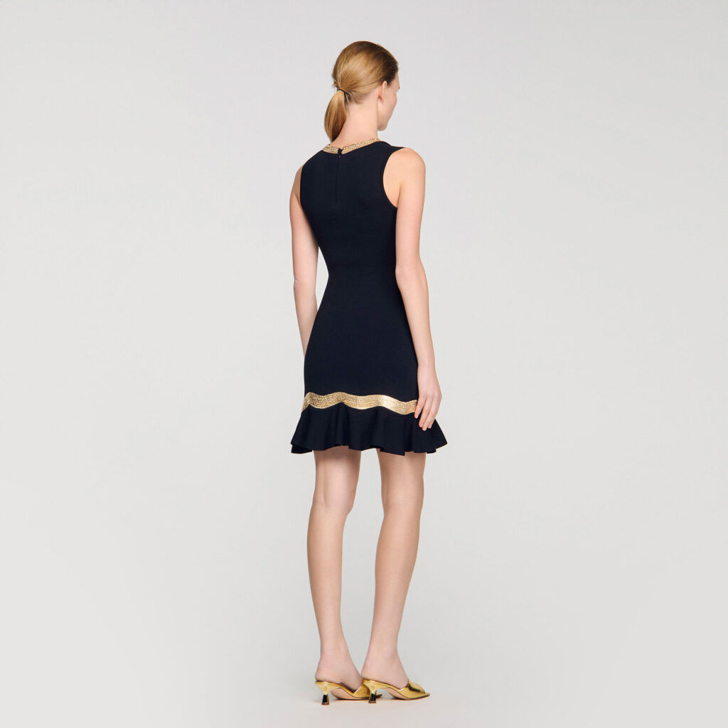 Robe courte maille à chaîne métal