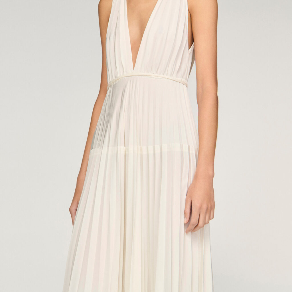 Robe longue plissée