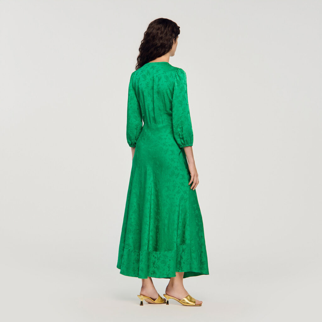 Robe longue imprimé fleur jacquard