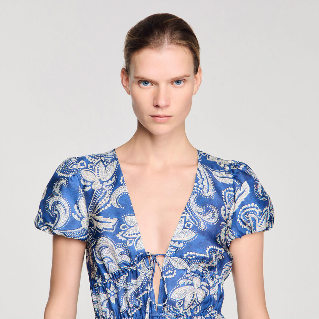 Robe courte à imprimé floral