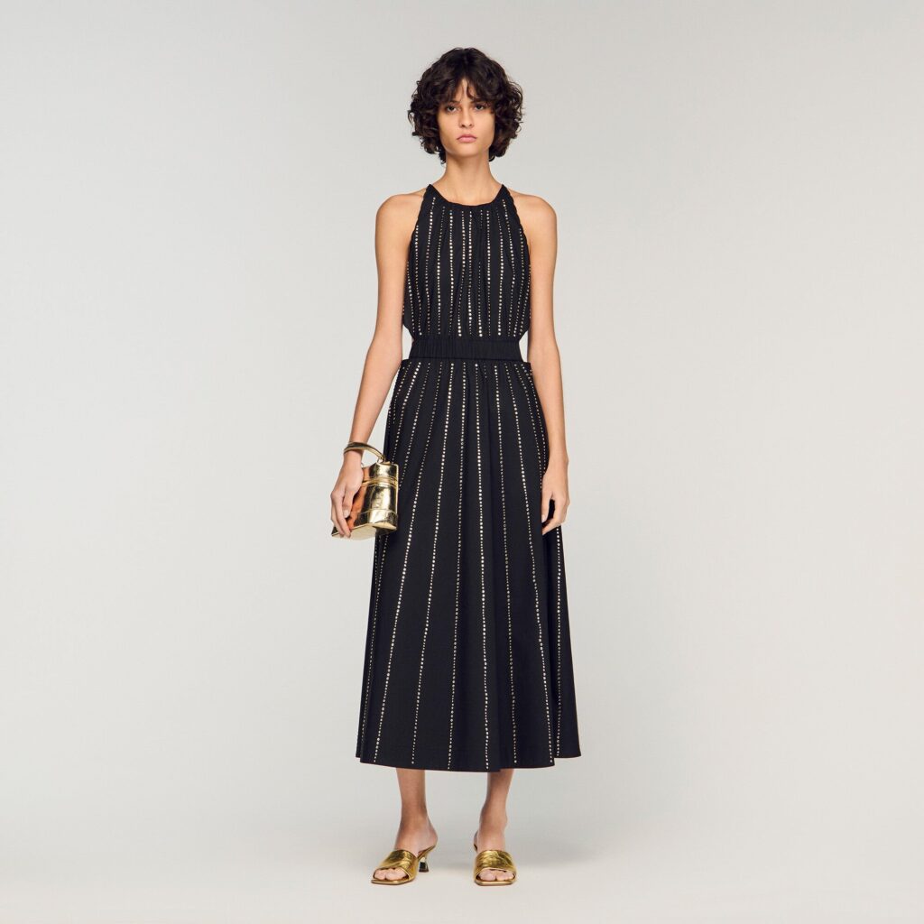 Robe longue strassée