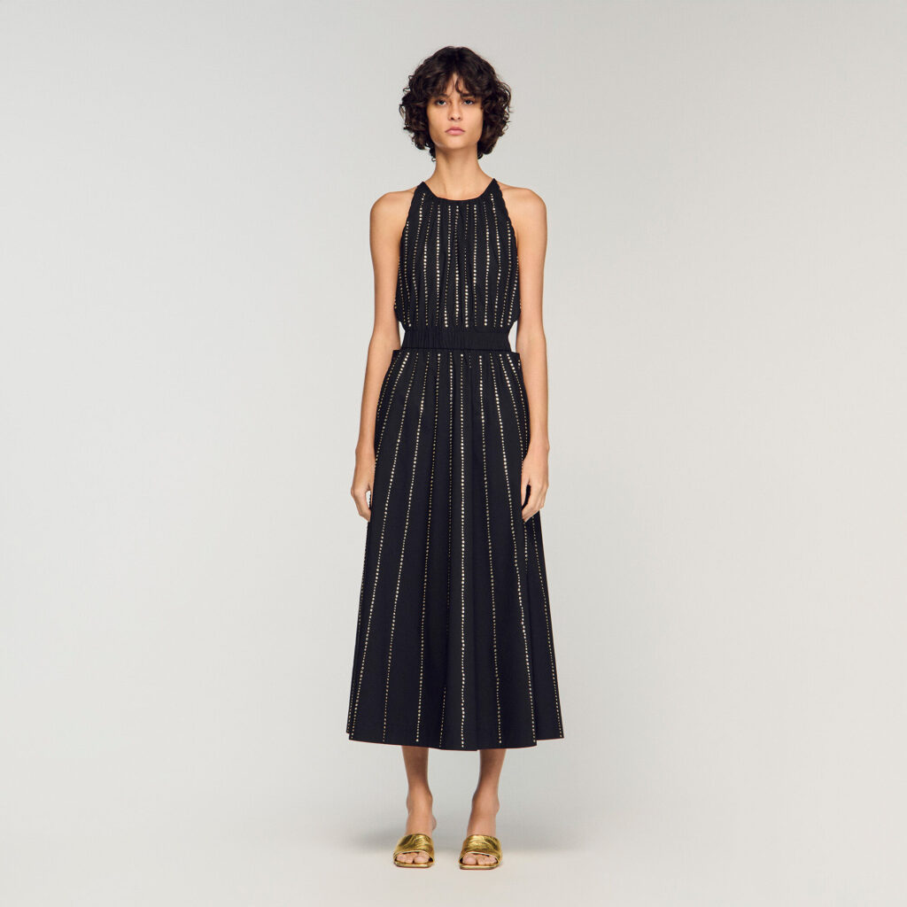 Robe longue strassée