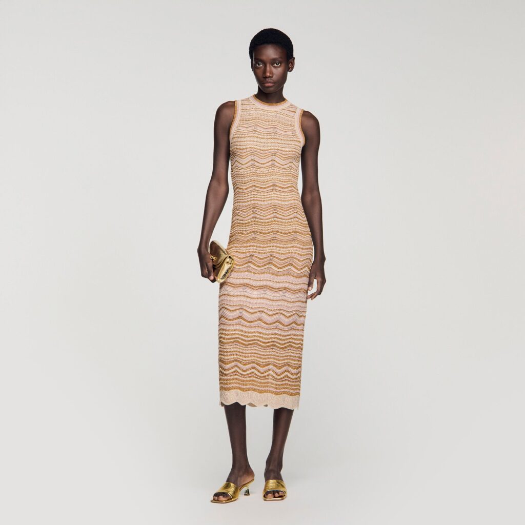 Robe longue en maille fantaisie