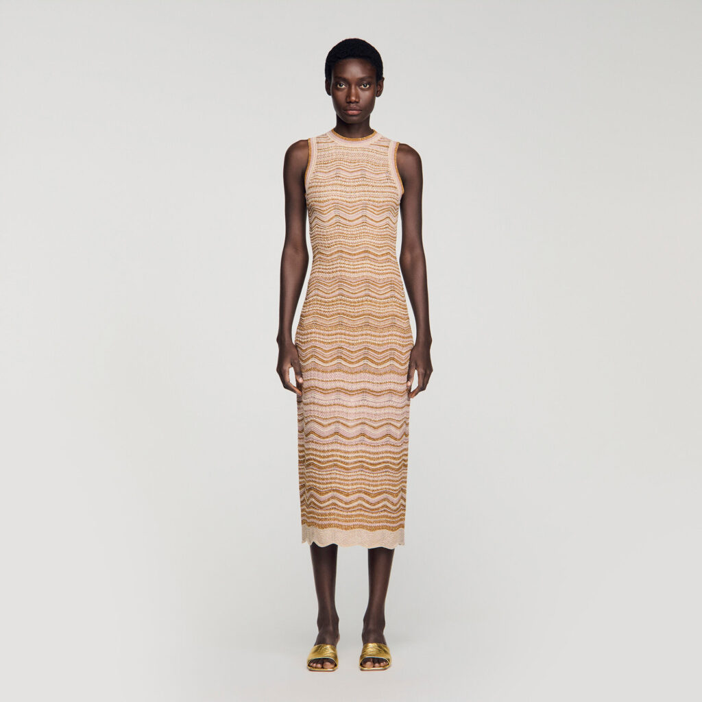 Robe longue en maille fantaisie