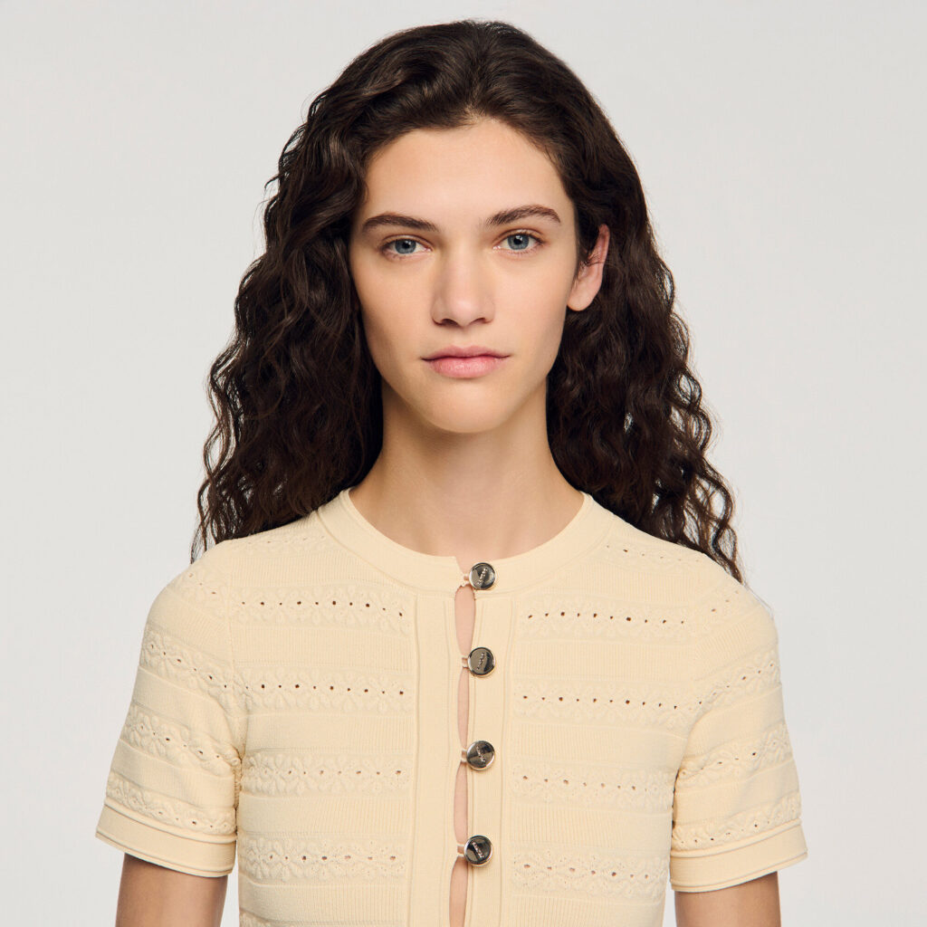 Robe courte en maille imprimé fleur