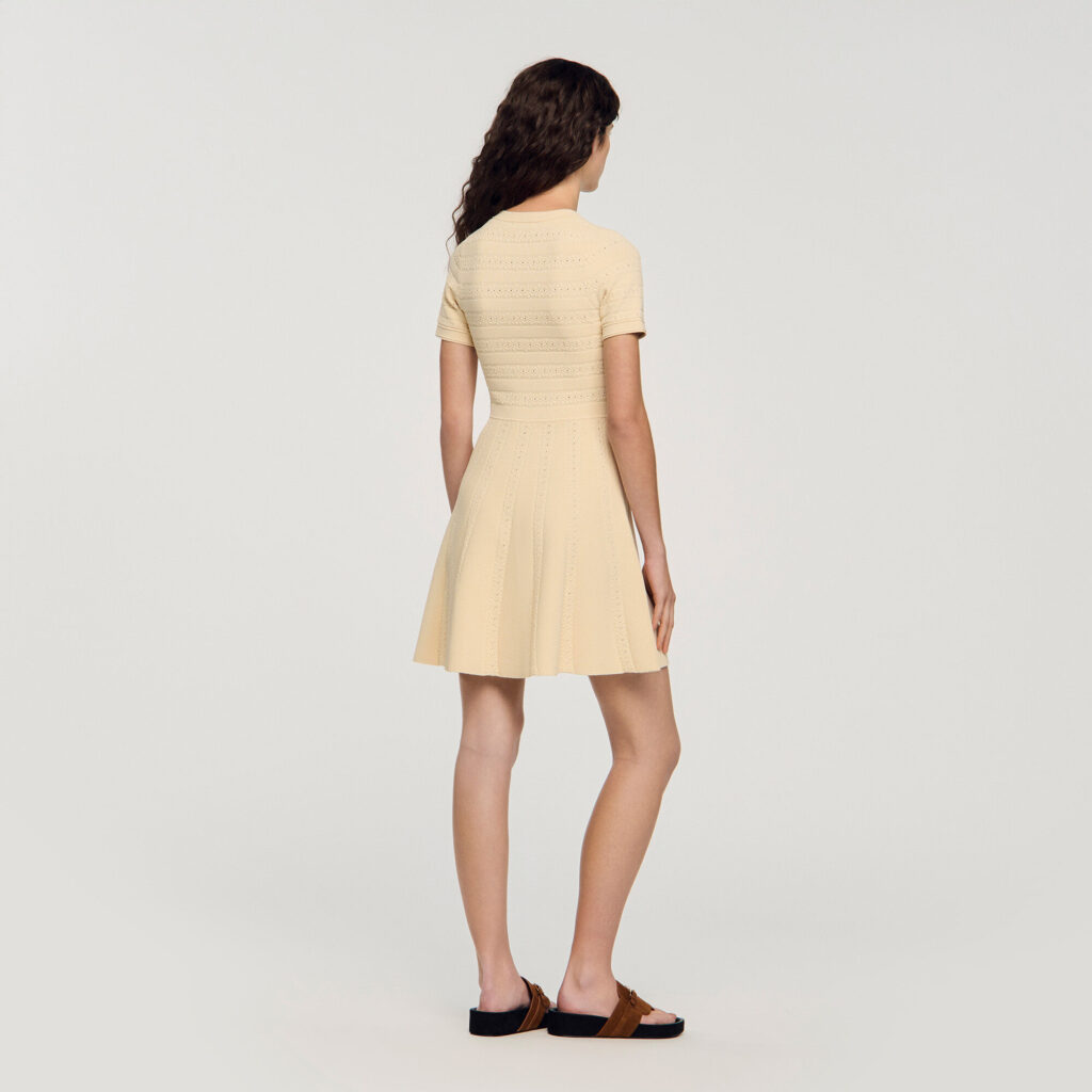 Robe courte en maille imprimé fleur